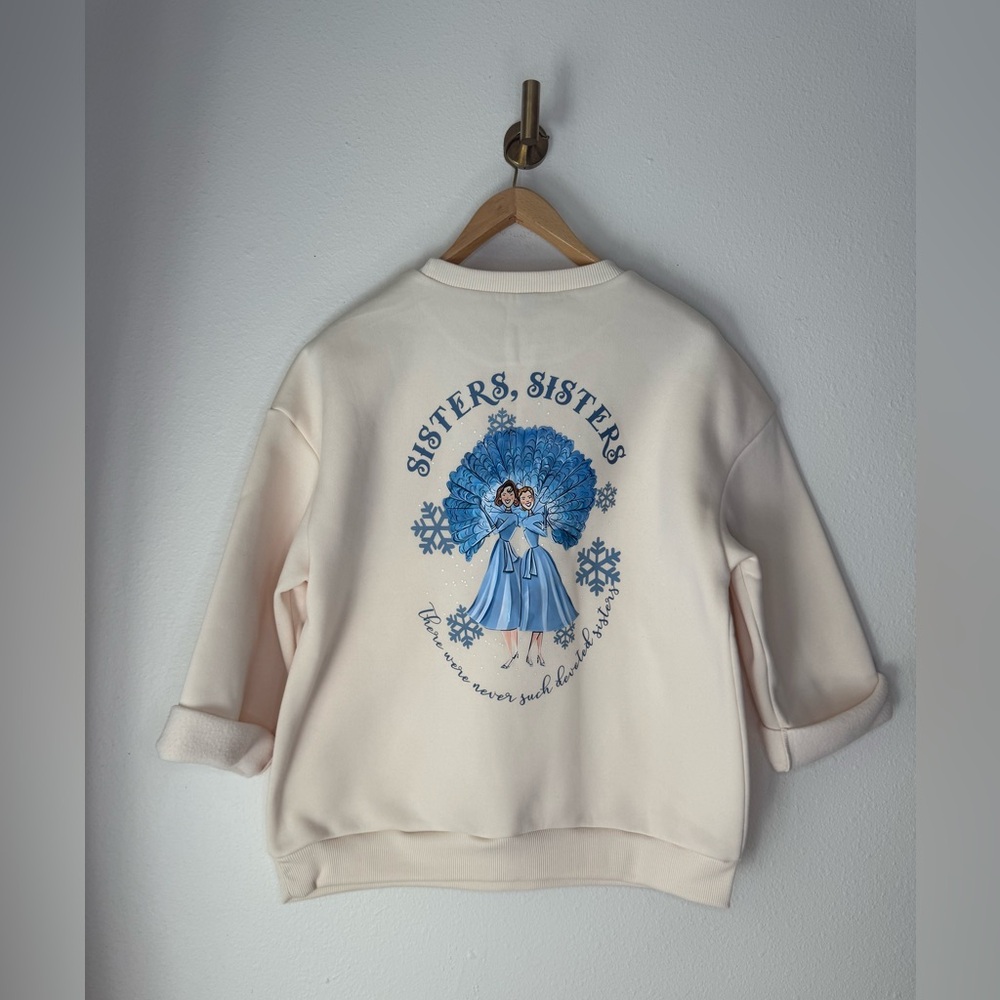 White Christmas Sisters Sweatshirt size L